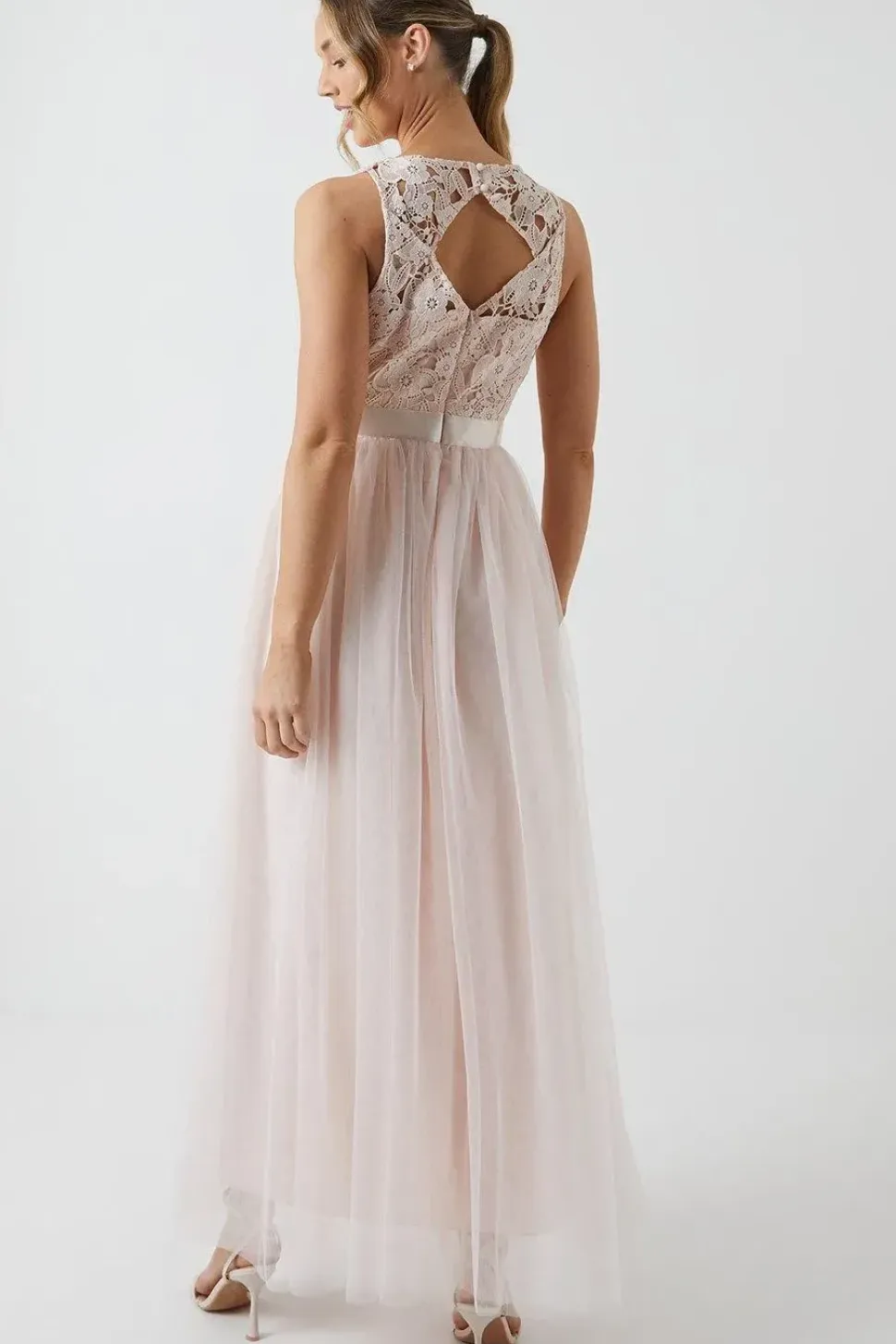 Crochet Lace Two In One Bridesmaid Maxi Dress