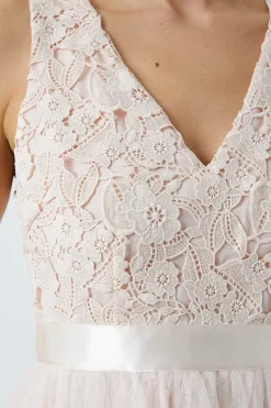 Crochet Lace Two In One Bridesmaid Maxi Dress