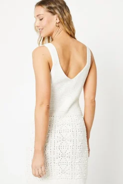 Crochet Stitch Detail Mini Dress