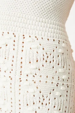 Crochet Stitch Detail Mini Dress