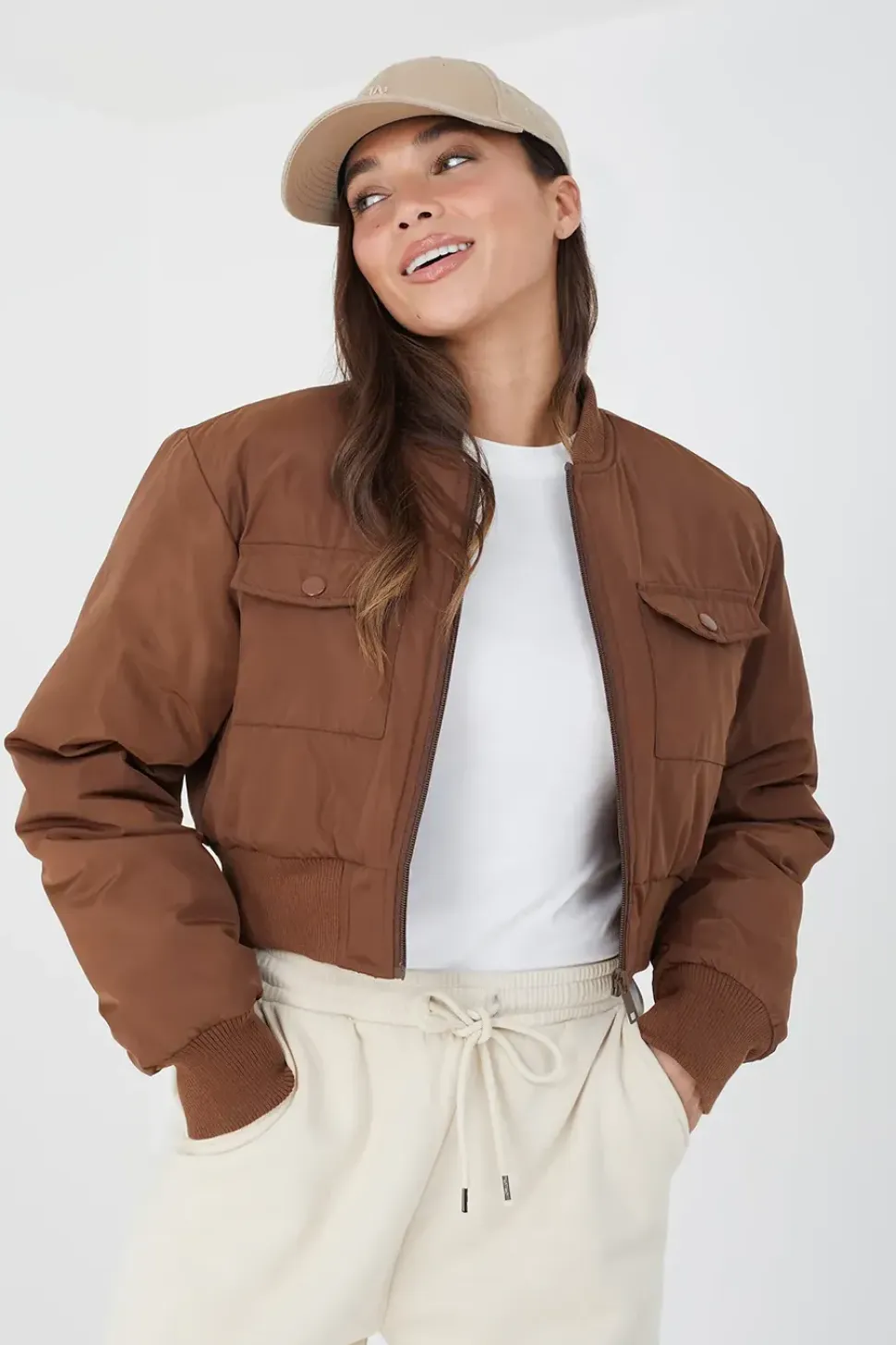 Cropped Bomber Jacket