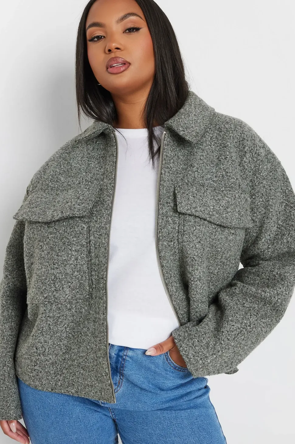Cropped Boucle Jacket