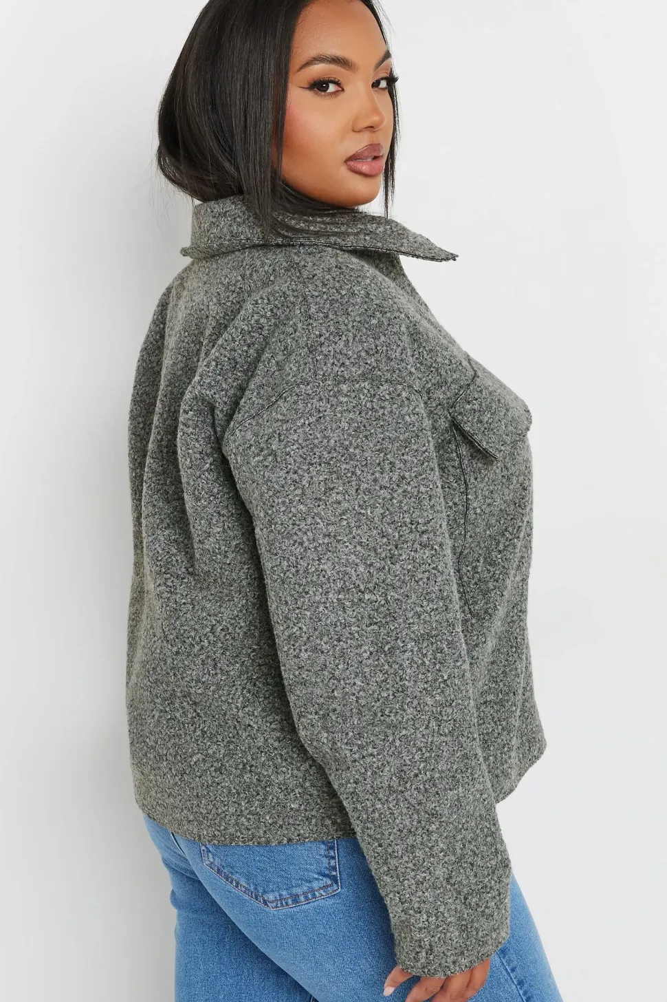 Cropped Boucle Jacket