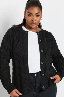 Cropped Cable Knit Cardigan
