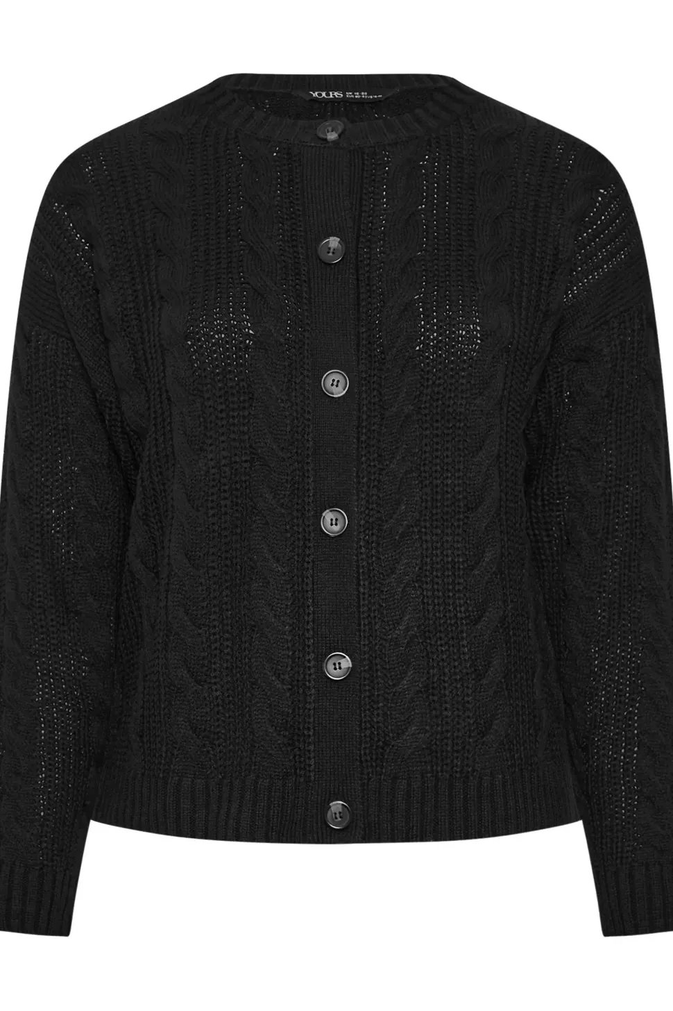 Cropped Cable Knit Cardigan