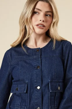 Cropped Collarless Jacket