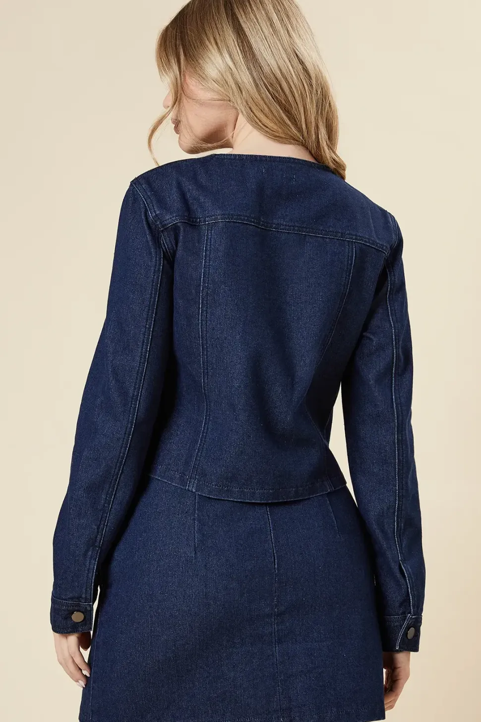 Cropped Collarless Jacket