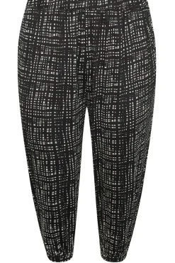 Cropped Stripe Print Harem Joggers