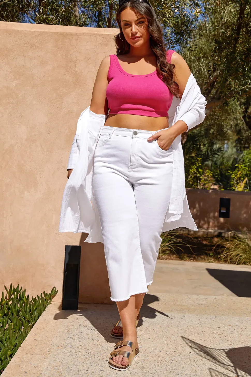 Cropped Wide Leg Jeans