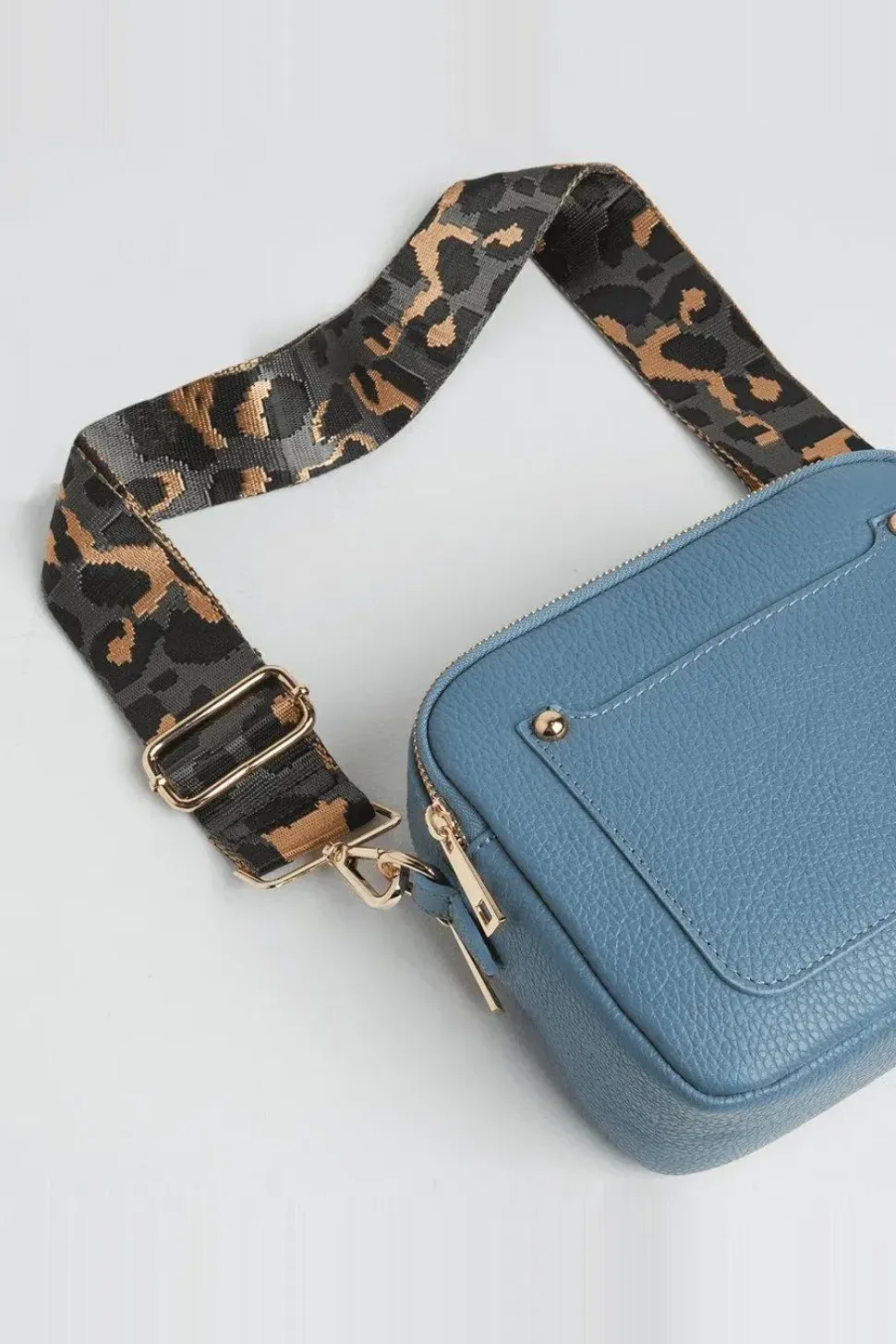 Crossbody Bag with Dark Leopard Strap