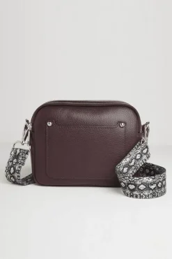 Crossbody Bag with Snake Print Strap
