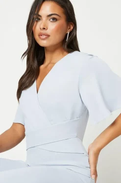 Cross Front Angel Sleeve Jumpsuit