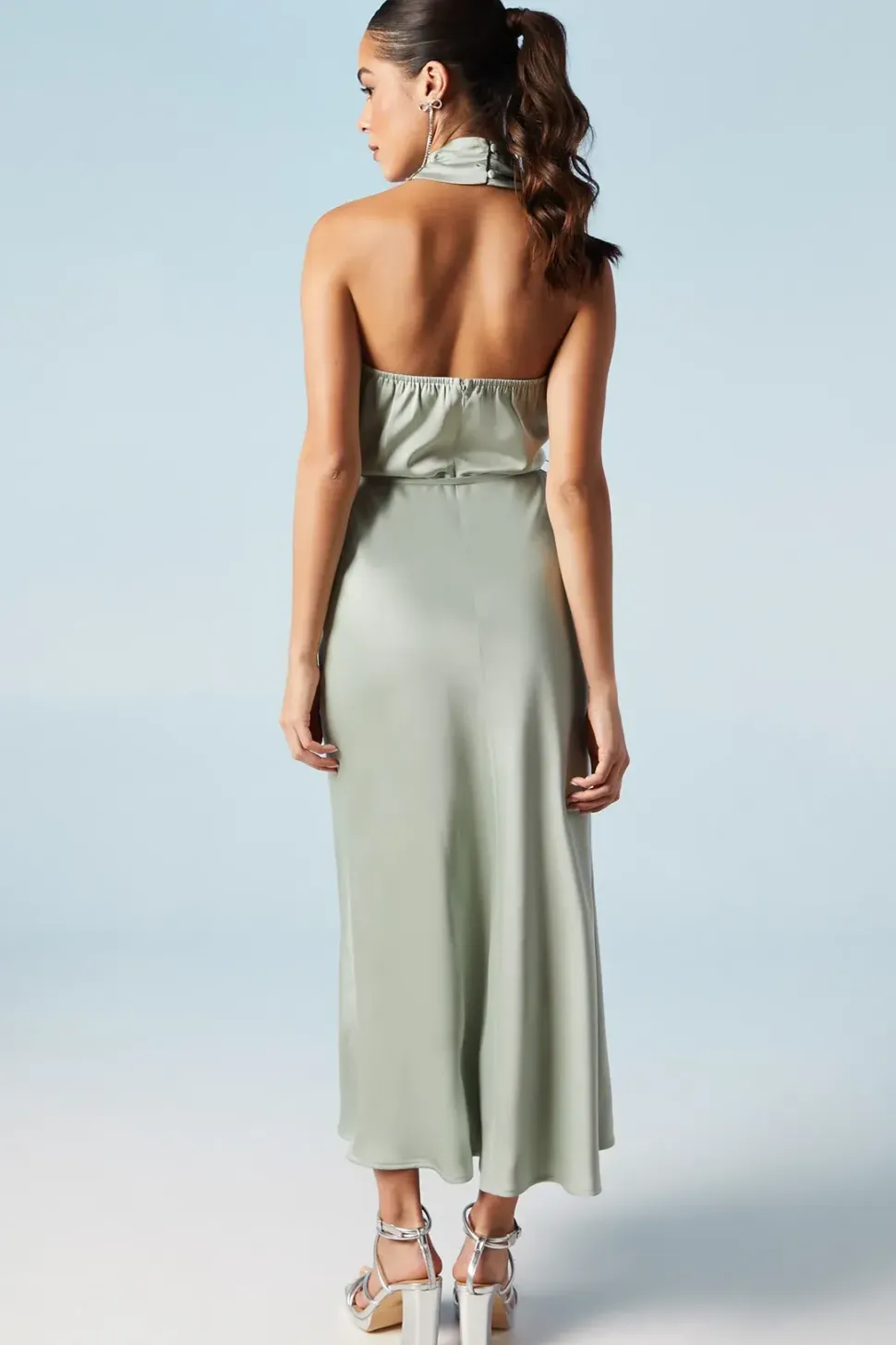 Cross Front Halterneck Bridesmaids Dress