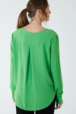 Crossover Woven Plain Blouse
