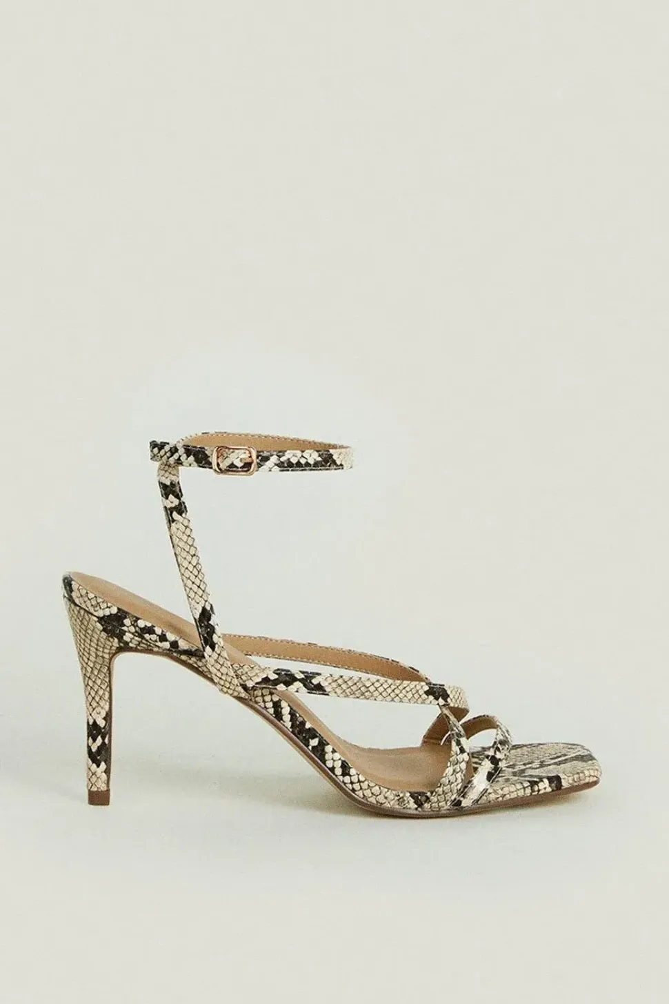 Cross Strap Mid Stiletto Heeled Sandals
