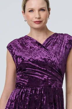 Crushed Velvet Fit & Flare Midi Dress