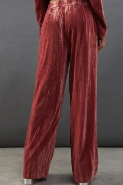 Crushed Velvet High Waisted Tailored Trouser