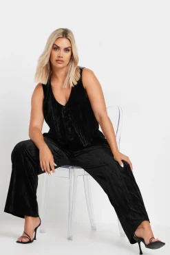Crushed Velvet Wide Leg Trousers