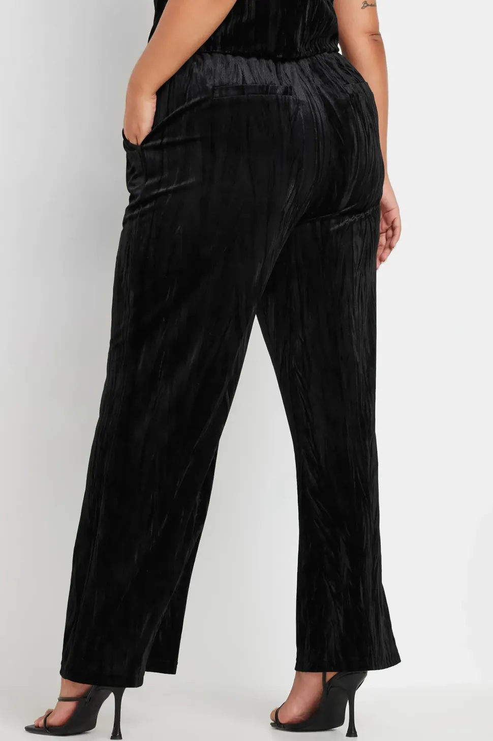 Crushed Velvet Wide Leg Trousers
