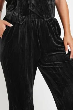 Crushed Velvet Wide Leg Trousers