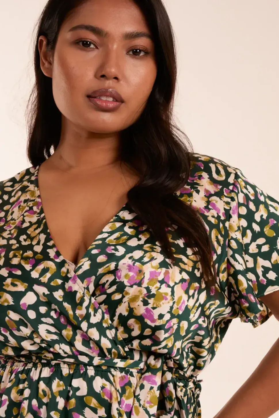 Curve Animal Wrap Midi Dress