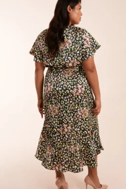 Curve Animal Wrap Midi Dress
