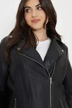 Curve Black Faux Leather Biker Jacket