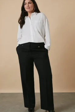 Curve Black Smart Bootcut Leg Trousers