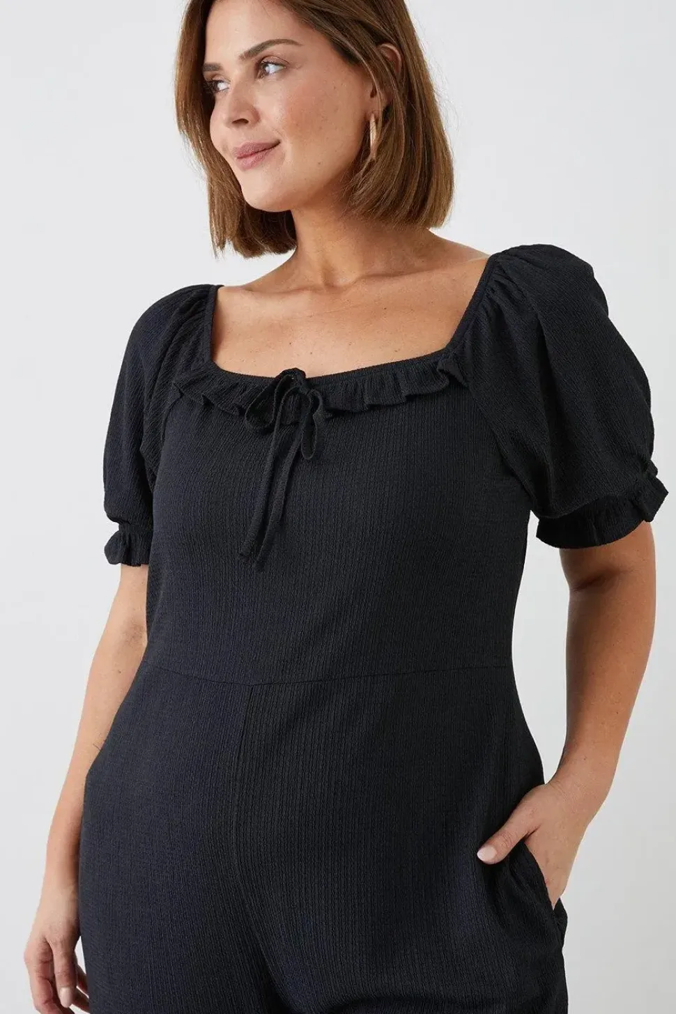 Curve Black Square Neck Jumpsuit