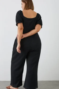 Curve Black Square Neck Jumpsuit