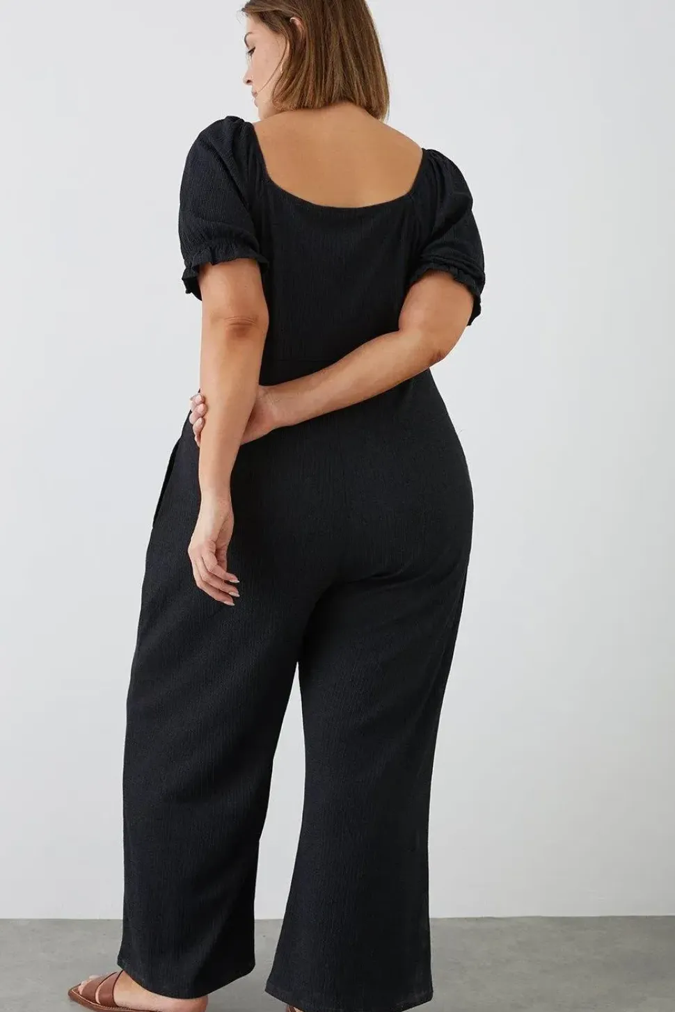 Curve Black Square Neck Jumpsuit