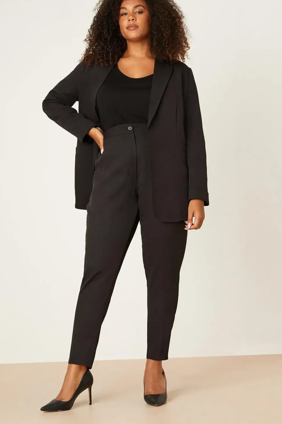 Curve Black Turn Back Cuff Blazer