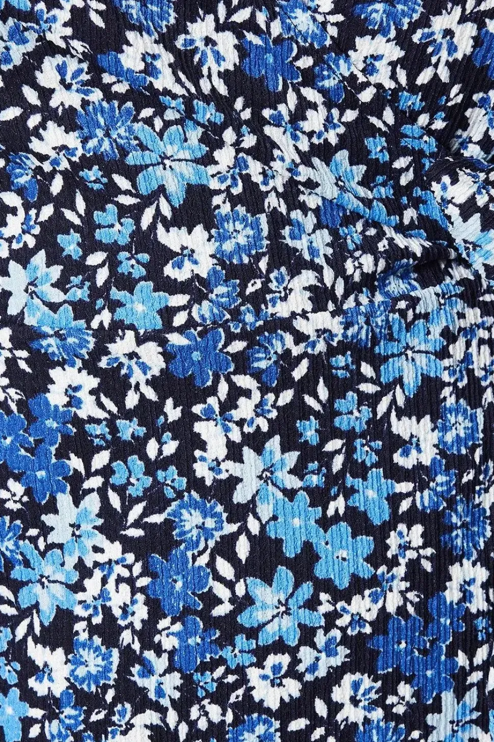 Curve Blue Ditsy Wrap Mini Dress