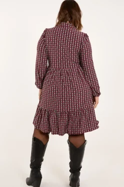Curve Button Front Smock Dress
