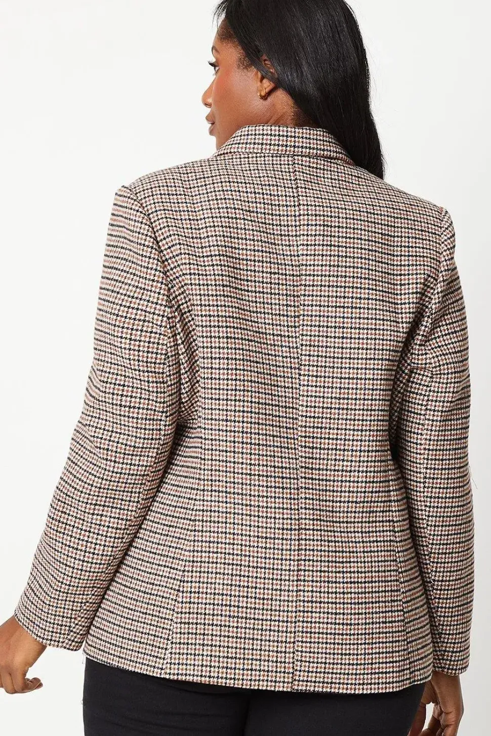 Curve Check Double Breasted Blazer