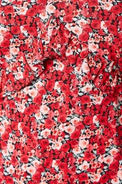 Curve Ditsy Ruffle Midi Dress