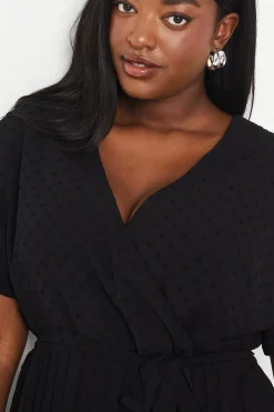 Curve Dobby Chiffon Wrap Midi Dress