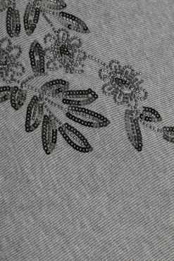 Curve Embellished Floral Detail Jumper
