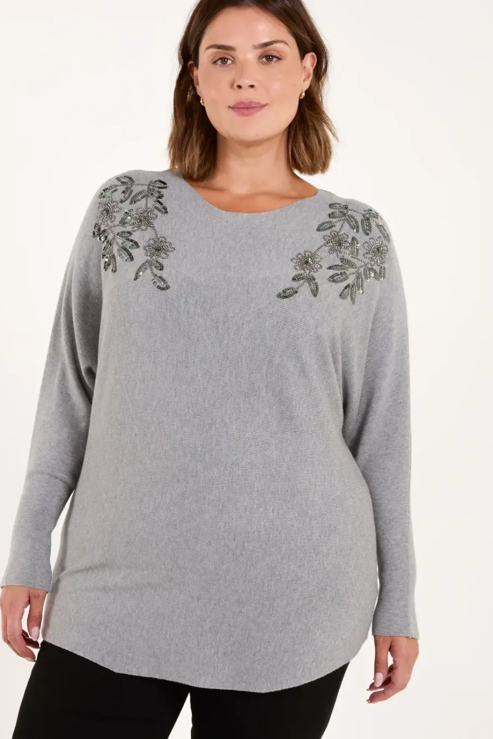 Curve Embellished Shoulder Jumper