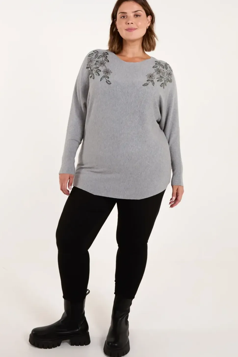Curve Embellished Shoulder Jumper