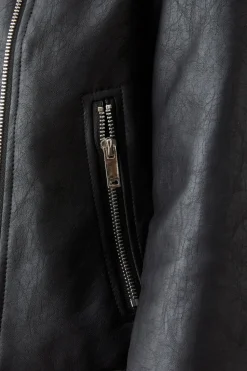 Curve Faux Leather Biker Jacket