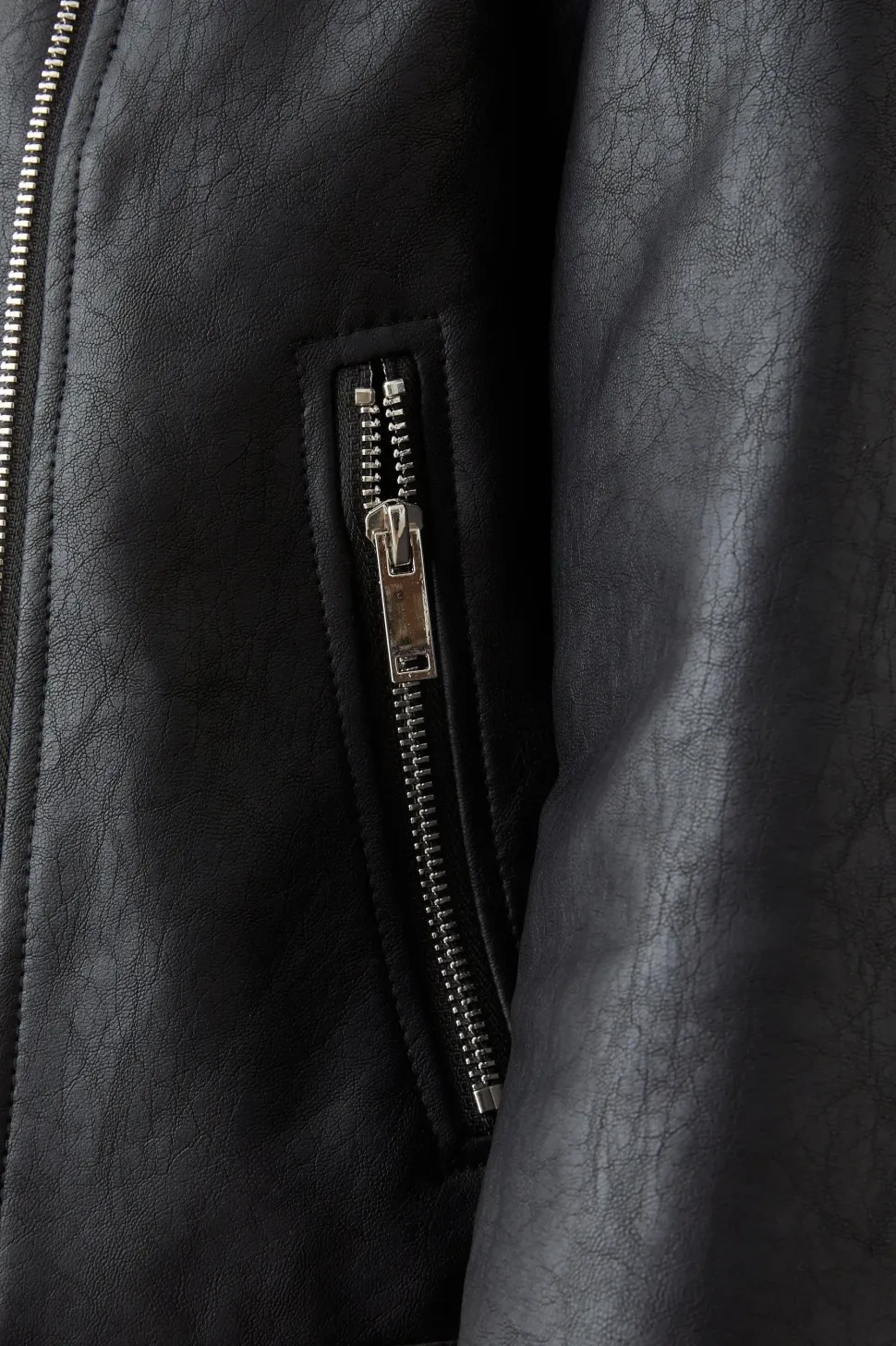 Curve Faux Leather Biker Jacket