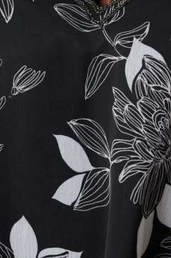 Curve Floral Beaded Ruffle Sleeve Shift Dress