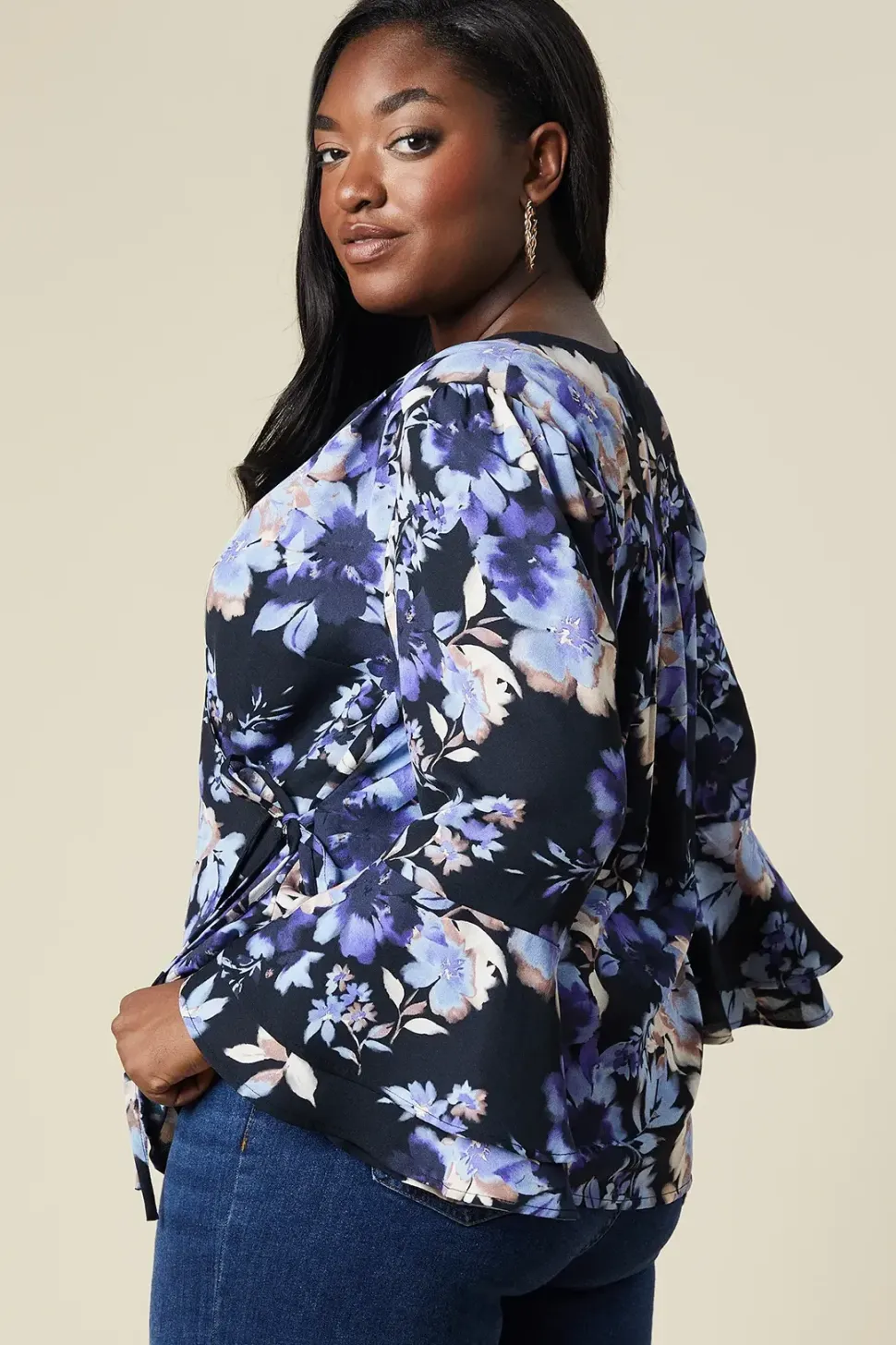 Curve Floral Wrap Top