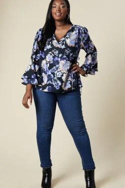 Curve Floral Wrap Top