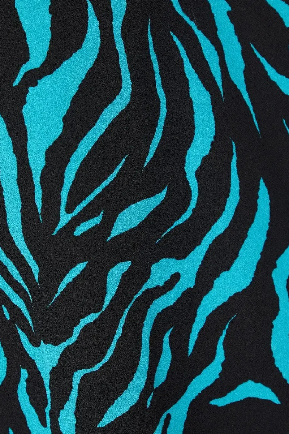 Curve Frill Shoulder V Neck Top Zebra Print