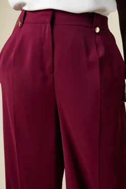 Curve Gold Trim Elasticated Wide Leg Trousers