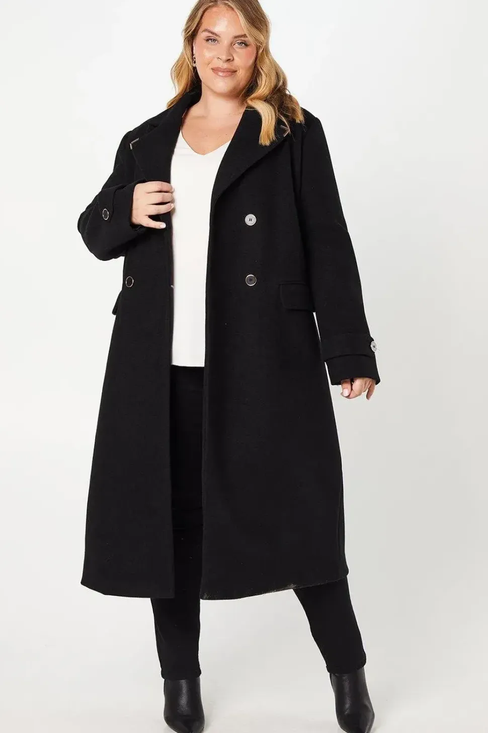 Curve Gold Trim Maxi Coat