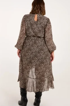 Curve High Neck Wrap Midi Dress