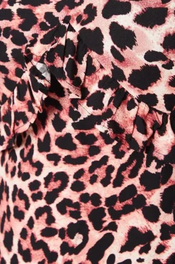Curve Leopard Ruffle Midi Dress